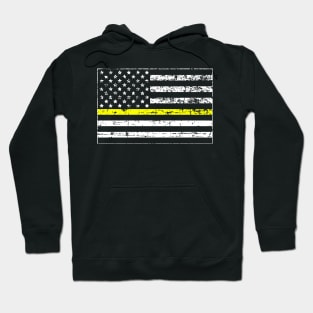 Thin Gold Line Distressed American Flag Hoodie